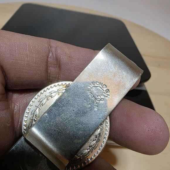 Vintage 1960 Un Peso Tepalcate Taxco Mexico 10% Silver Coin Money Clip - Picture 7 of 9